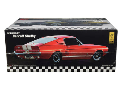 Skill 2 Model Kit 1967 Ford Mustang Shelby GT350 White 1/25 Scale Model by AMT