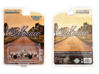 1978 Dodge Monaco Brown Camouflage "Hazzard County Sheriff" "Hobby Exclusive" Series 1/64 Diecast Model Car by Greenlight