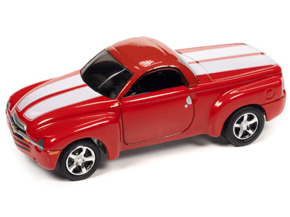 2005 Chevrolet SSR Pickup Truck Torch Red with White Stripes "Classic Gold Collection" Series Limited Edition to 8476 pieces Worldwide 1/64 Diecast Model Car by Johnny Lightning