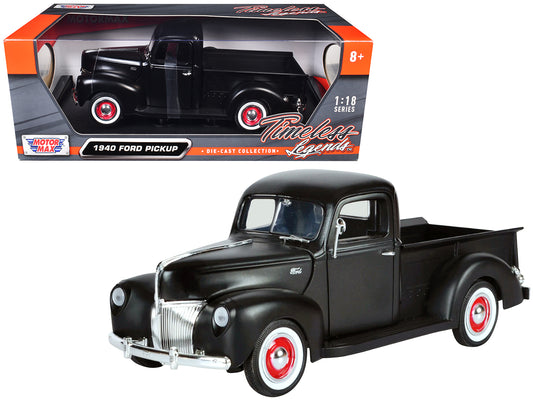 1940 Ford Pickup Matt Black 1/18 Diecast Model Car by Motormax