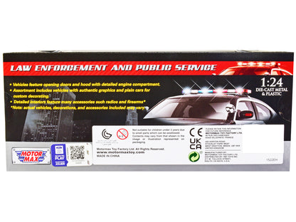 2015 Ford Interceptor Police Utility "California Highway Patrol" (CHP) Black and White 1/24 Diecast Model Car by Motormax