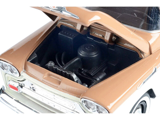 1958 Chevrolet Apache Fleetside Pickup Truck Brown and Beige 1/24 Diecast Model Car by Motormax