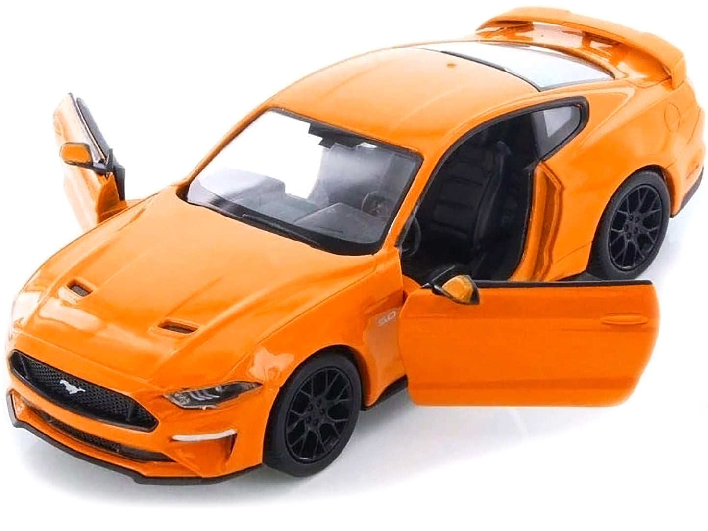 2018 Ford Mustang GT 5.0 Orange with Black Wheels 1/24 Diecast Model Car by Motormax