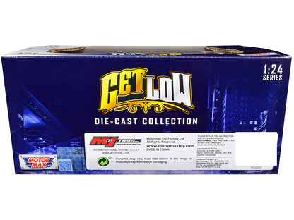 1957 Chevrolet 3100 Stepside Pickup Truck Lowrider Turquoise Metallic and White with White Interior "Get Low" Series 1/24 Diecast Model Car by Motormax