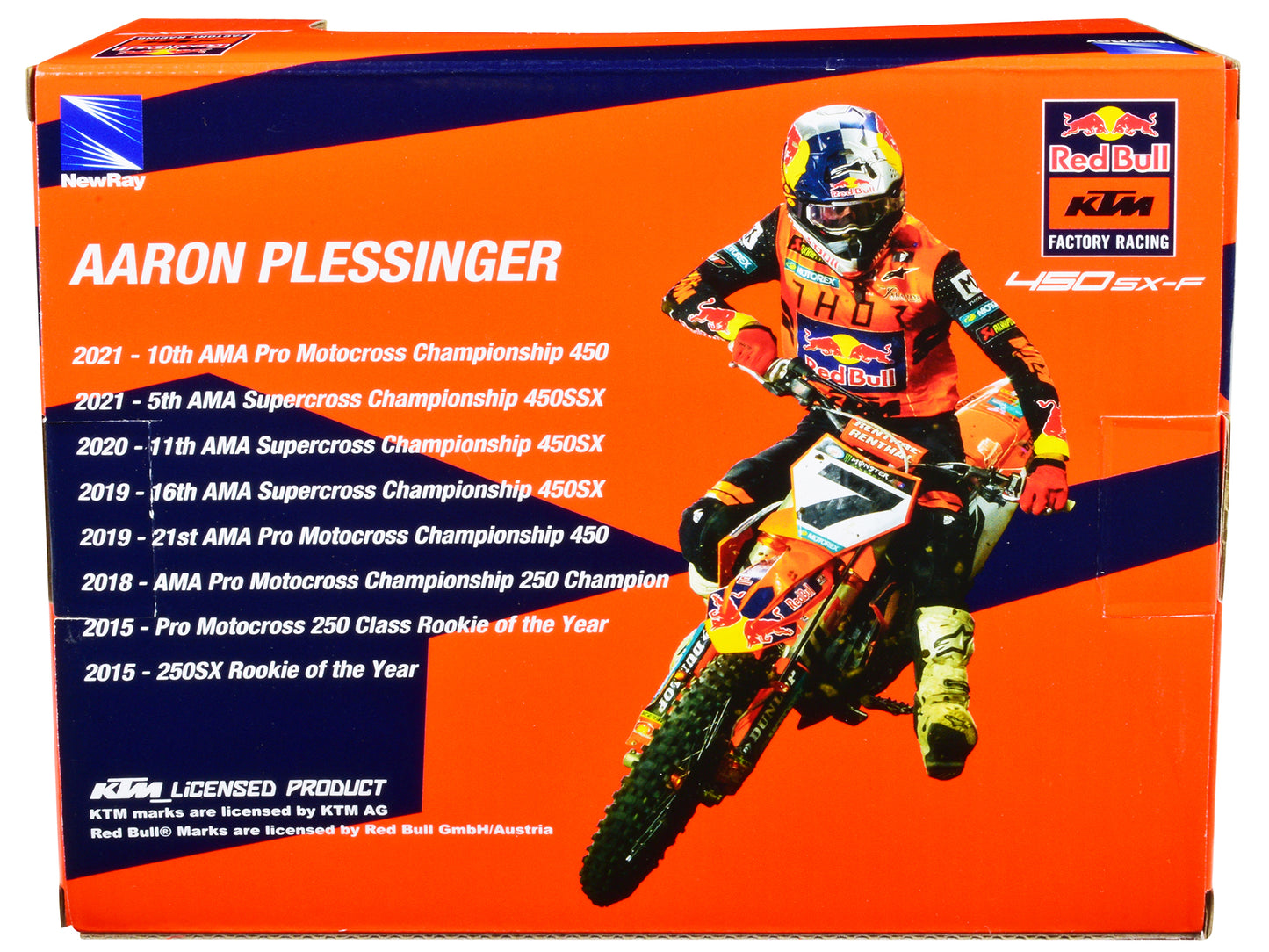 KTM 450 SX-F Motorcycle #7 Aaron Plessinger "Red Bull KTM Factory Racing" 1/12 Diecast Model by New Ray